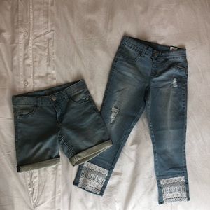 Girls Justice Jeans & Shorts Set 10/12